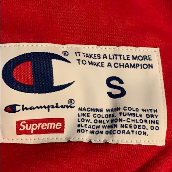 Supreme chrome champion crewneck red